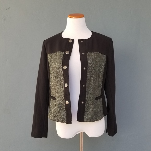 Cabi Mixed Media Snap Button Textured Jacket - Picture 3 of 8
